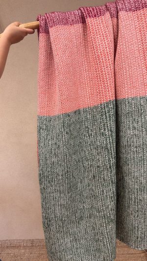 plaid laine et mohair vert sapin rose framboise rouge