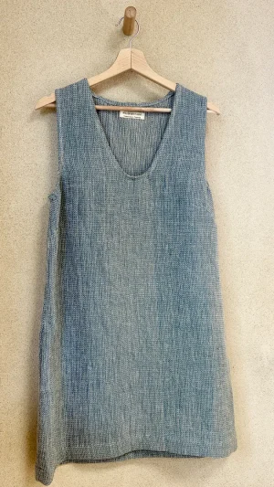 robe en lin bleu