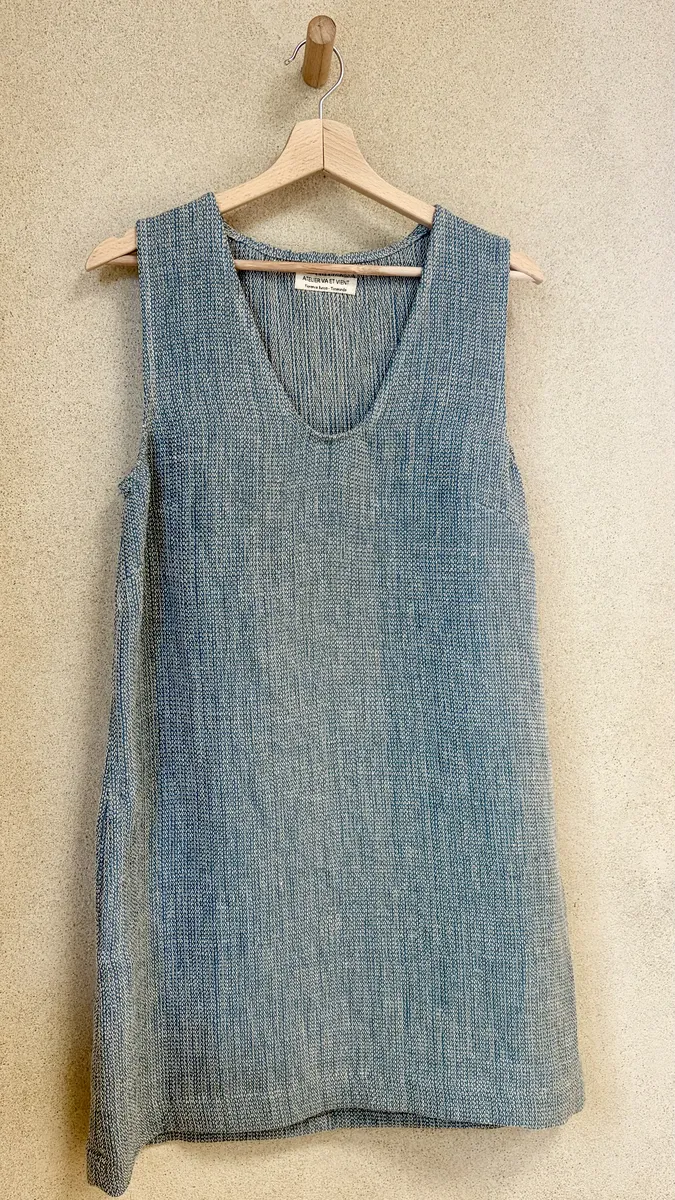 robe en lin bleu
