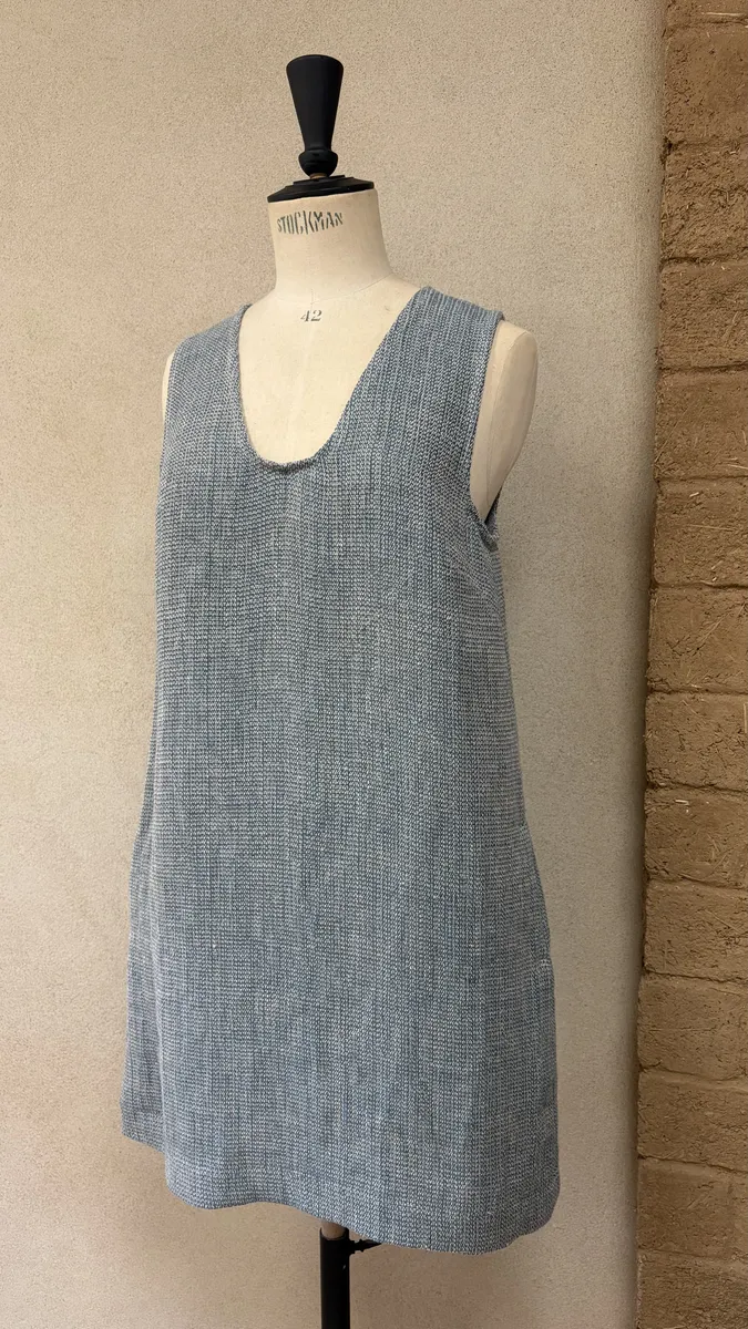 robe en lin bleu