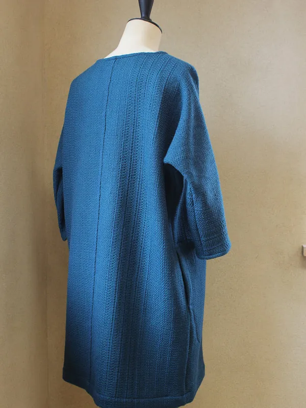 robe laine bleu canard