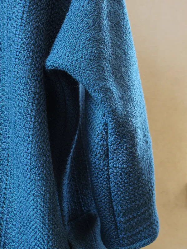 robe laine bleu canard