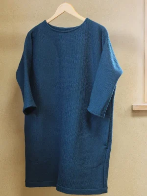 robe laine bleu canard
