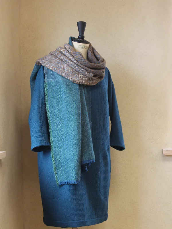 robe laine bleu canard