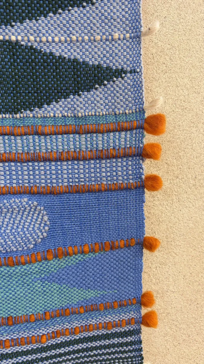 tableau textile histoire bleue